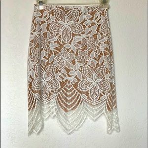 For Love and Lemons white lace skirt XS